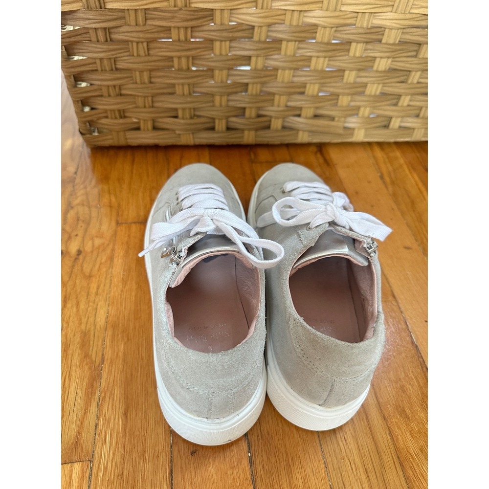 Sole Bliss Hero Sneakers Gray Suede Metallic Leather Zip Comfort Shoes 40 US 9 - Picture 7 of 10
